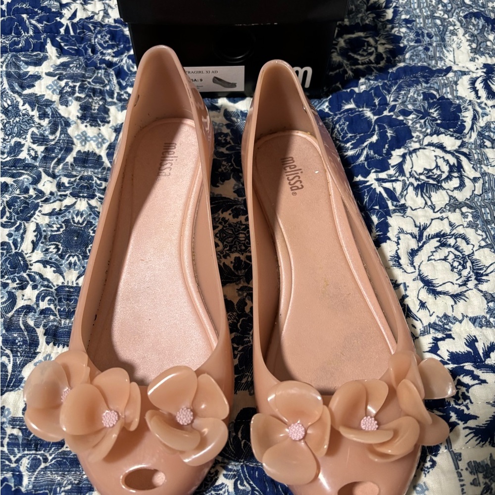 Melissa Ultragirl peep toe flats size 9